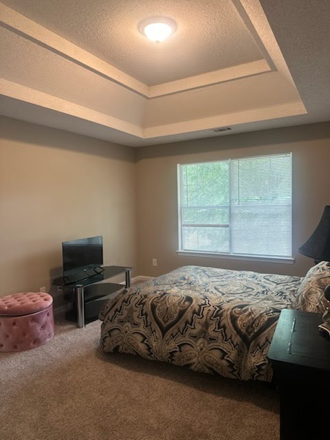 Neutral bedroom with window and bed