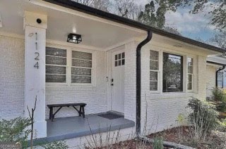 Painted exterior porch
